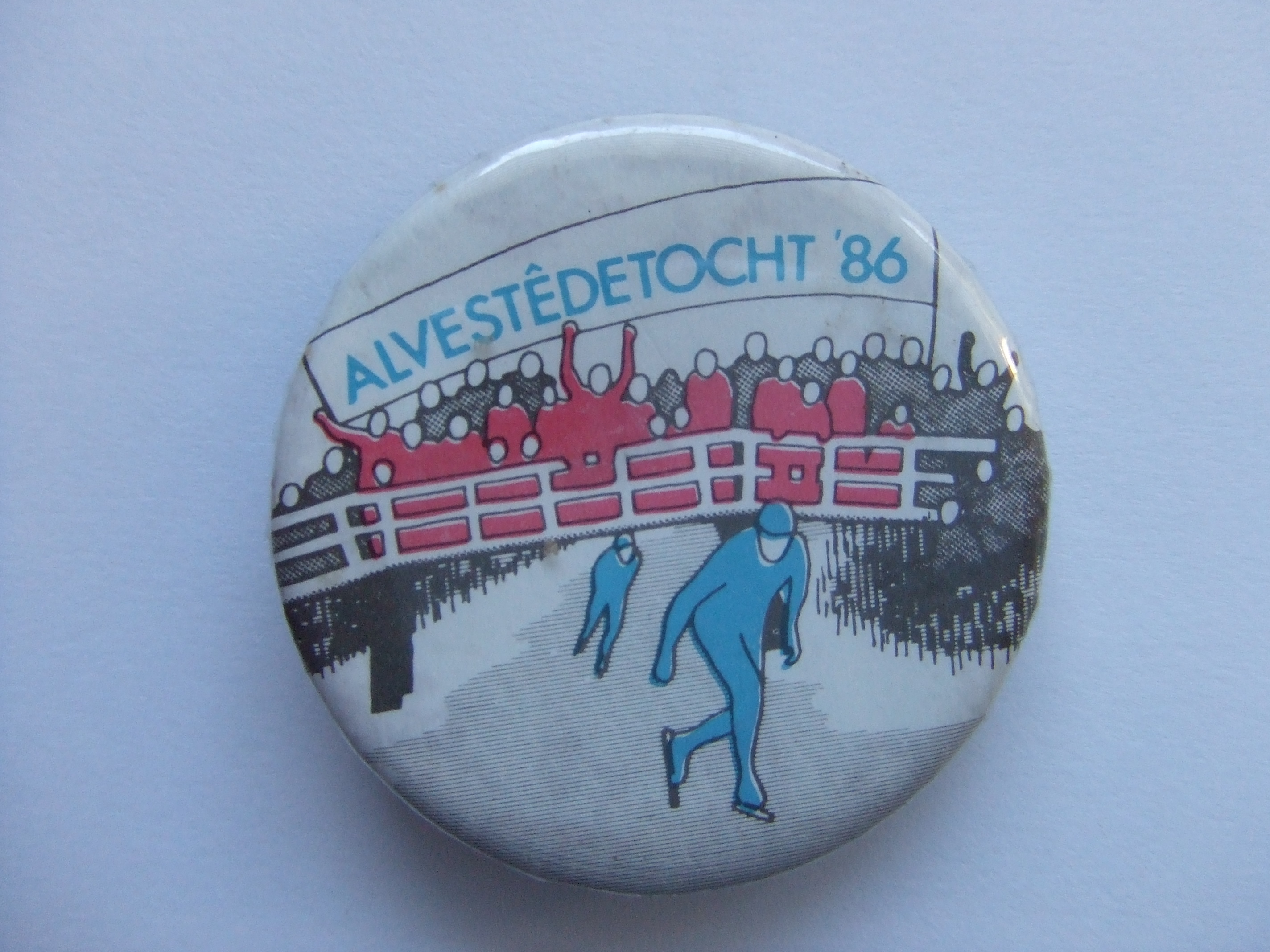 schaatsen Elfstedentocht 1986 button schaatstocht